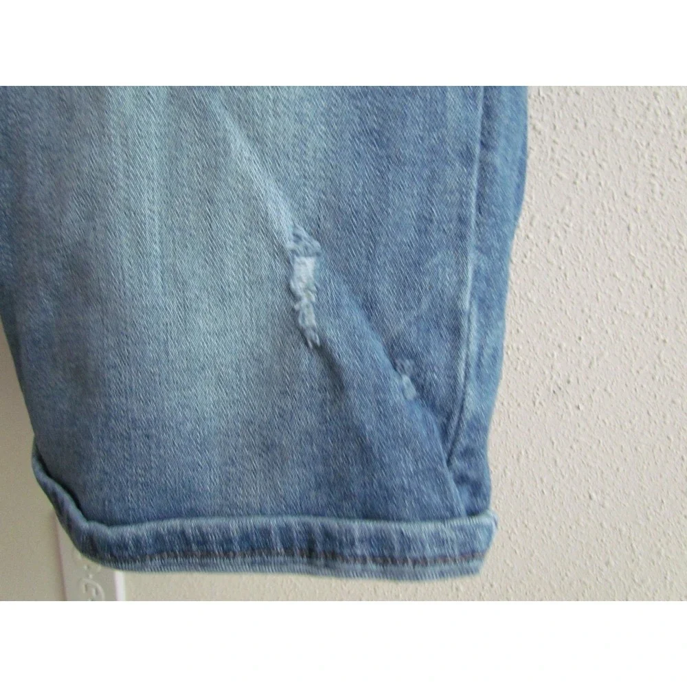 Lucky Brand Denim Bermuda Shorts 36 Blue Distressed Stretch Jean Shorts